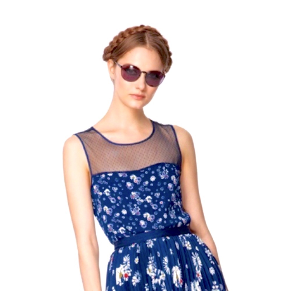 Jason Wu for Target | Navy Blue Floral Mesh Tank Top